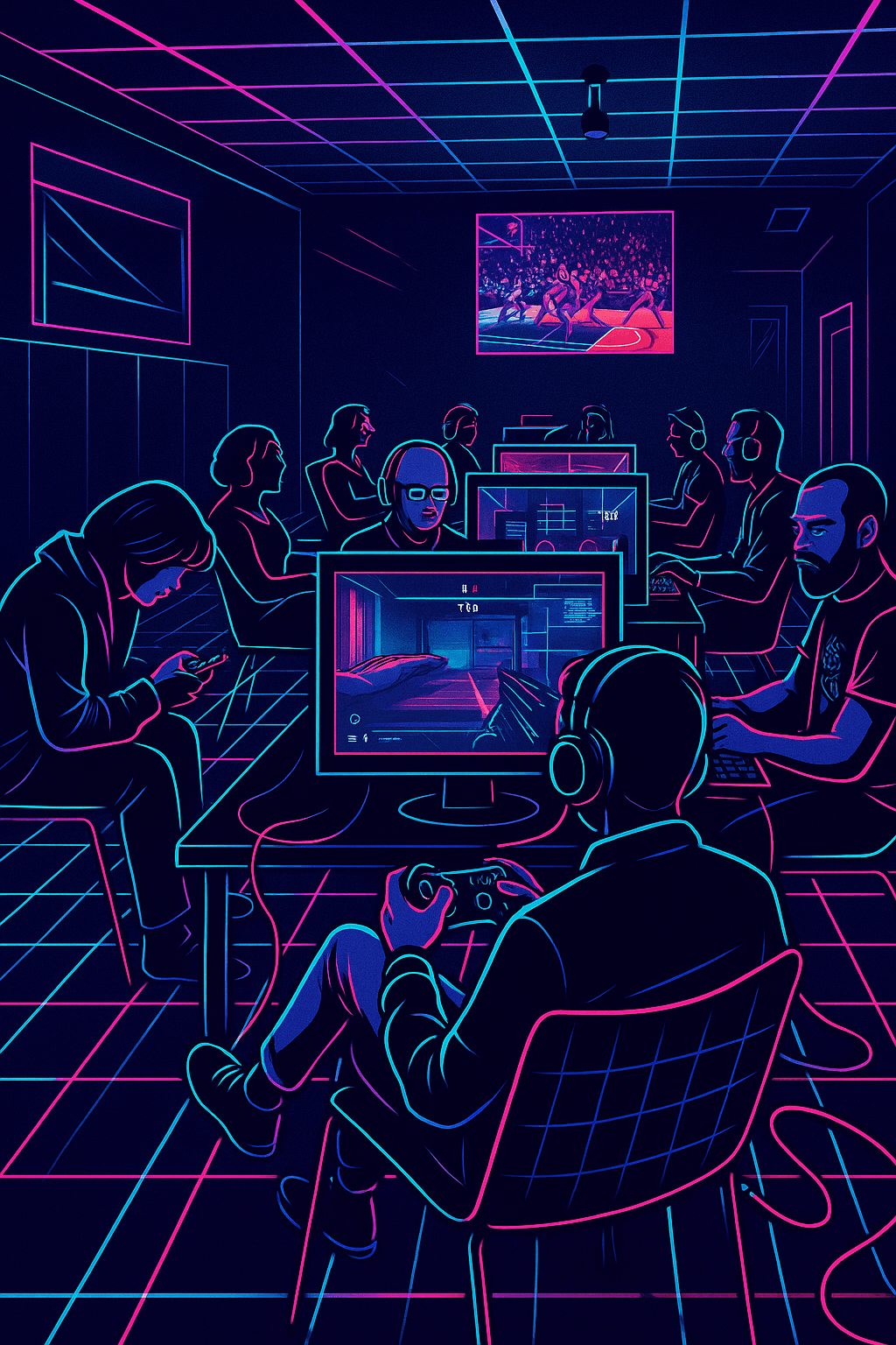 Retro Tron Neon Background